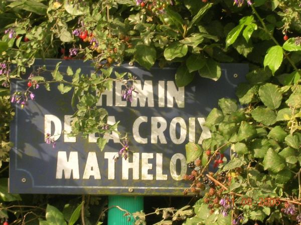 Le panneau du chemin de la Croix Mathelot
